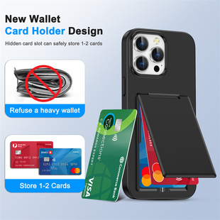 透明卡包支架适用苹果16promax手机壳放两张卡iPhone15卡套一体14plus新款防摔13隐形卡槽12插卡装卡11门禁卡