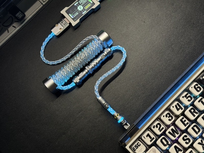 EVA零号机绫波丽白蓝配色高端客制化磁轴航插键盘线支持8K回报率