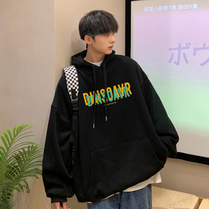 2026秋冬新款ins风字母宽松港风连帽加绒卫衣 A025-W189-P50 控68图片