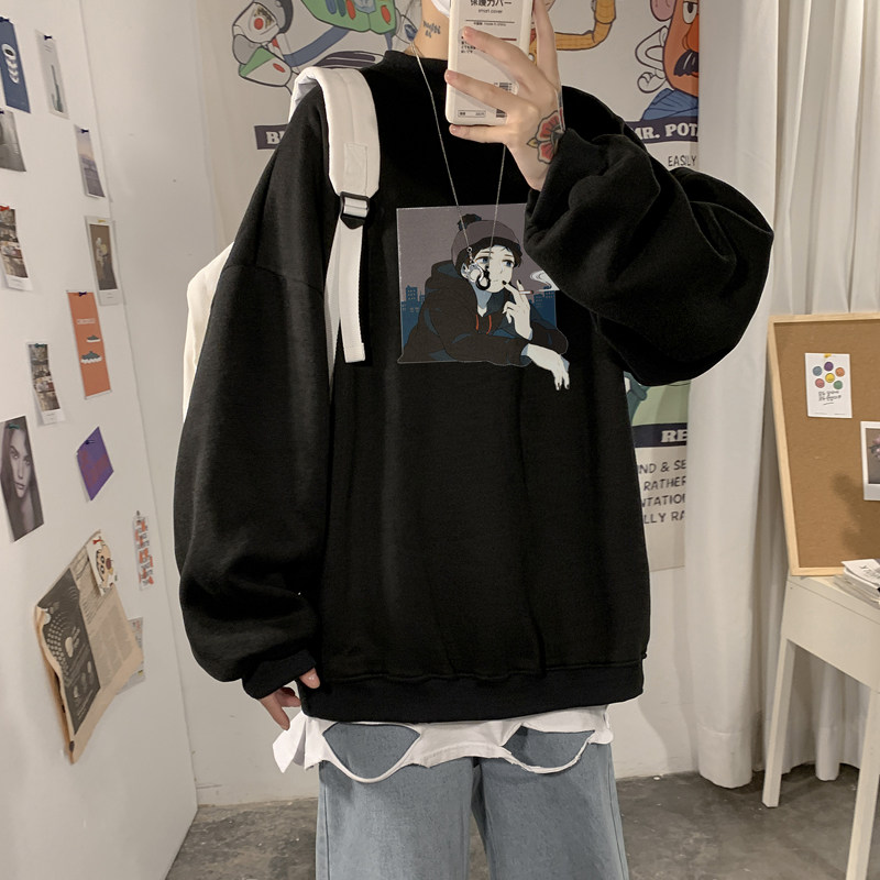 2026冬新款ins风女孩半高领加绒大码卫衣情侣A025-W968-P50控68,男装卫衣,电商A025