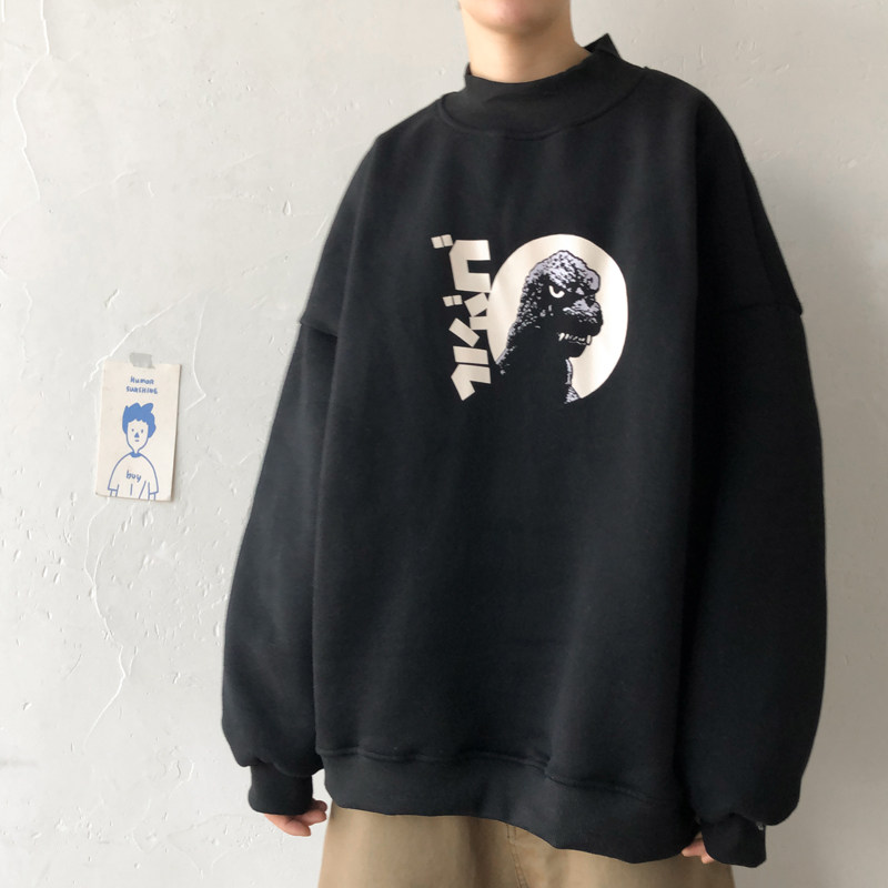 抓绒厚实版冬慵懒风加绒半高领大码卫衣打底A025-W952-P58控68,男装T恤,电商A025