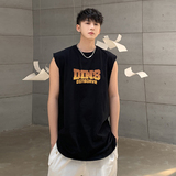 @2025夏装火焰字母运动背心休闲无袖t恤坎肩A025-B316-P25控38，男装背心/马甲，电商A025