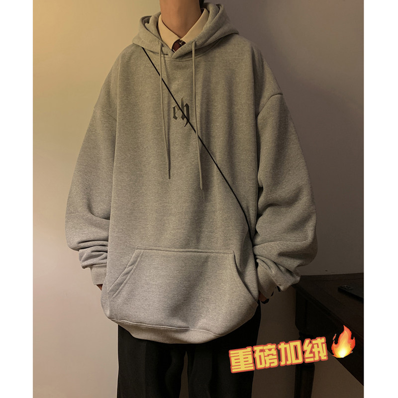 重磅加绒加厚直播品质大板型2022美式基础字母连帽卫衣W570-P60,男装卫衣,电商A025