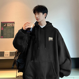 W583A-P55控78加绒65抖音重磅~2025秋装简约字母连帽卫衣，男装卫衣，电商A025