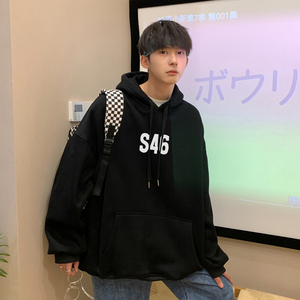 2026秋冬新款创意数字宽松连帽加绒卫衣情侣 A025-W191-P50 控68图片