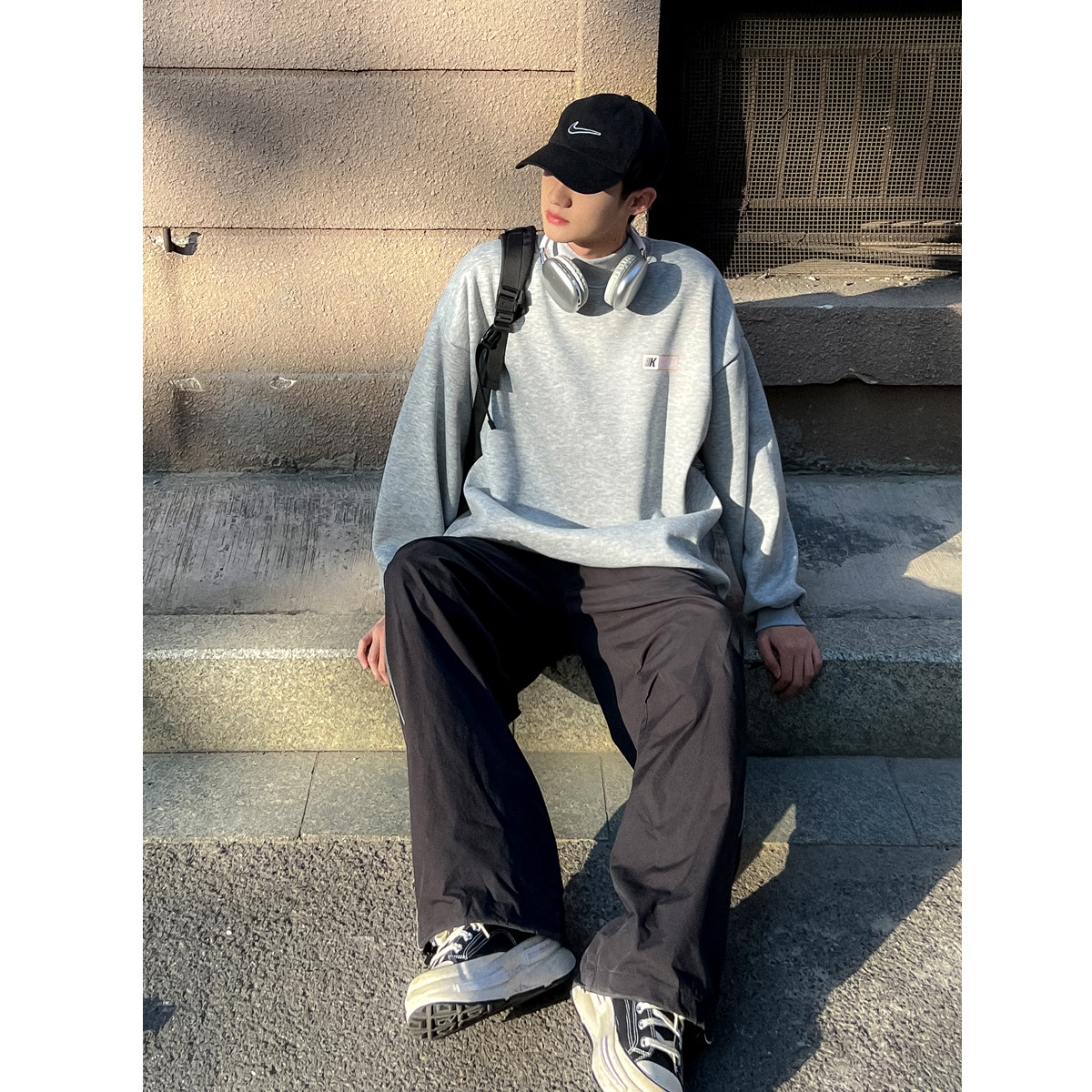 360g重磅摇粒绒情侣加绒半高领潮美式卫衣A025-W917-P50控68,男装卫衣,电商A025