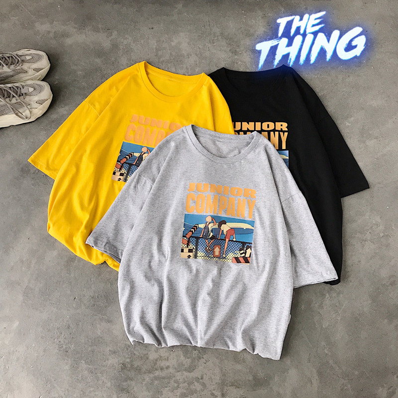 2026夏装动漫卡通字母印花宽松圆领短袖T恤A025-T302-P3039,男装T恤,电商A025