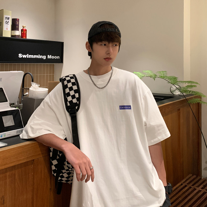 2026夏装创意简约字母宽松圆领短袖T恤港风A025-T7366-P25控38,男装T恤,电商A025