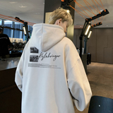 W655A-P50控68现货2025春装简约字母宽松连帽卫衣外套大码，男装卫衣，电商A025