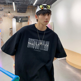 2026夏装新款创意字母大码圆领短袖T恤情侣A025-T7321-P25控38，男装T恤，电商A025