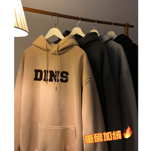 重磅加绒加厚 直播品质 大板型2025冬简约字母连帽卫衣 W573-P60图片