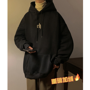 重磅加绒加厚 直播品质大板型2022美式基础字母连帽卫衣 W570-P60图片