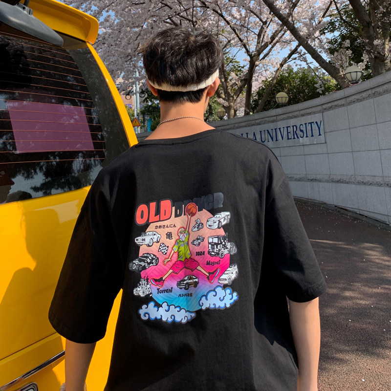 2026夏装新款动漫龟仙人篮球印花圆领短袖T恤 A025-T702-P30 控39图片