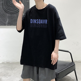 2026夏装新款简约字母圆领短袖T恤情侣港风A025-T7307-P25控38，男装T恤，电商A025