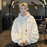 W655A-P50控68现货2025春装简约字母宽松连帽卫衣外套大码，男装卫衣，电商A025