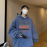 2026秋装新款创意复古图案宽松连帽卫衣外套A025-W523-P50控68，女装短外套，电商A025