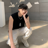@2025夏装哥特字母运动背心休闲无袖t恤坎肩A025-B305-P25控38，男装背心/马甲，电商A025