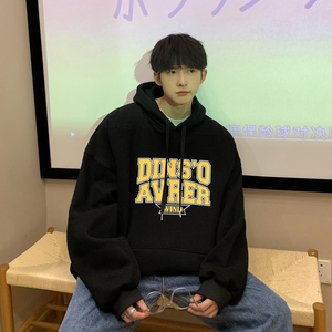 2026秋装新款潮牌黄色字母宽松连帽卫衣港风 A025-W521-P50 控68图片