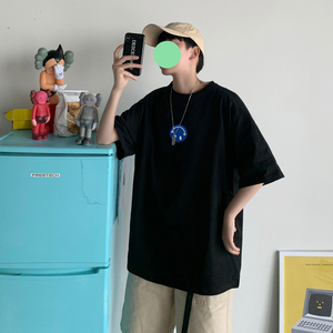 2026夏装新款笑脸印花情侣ins圆领大码短袖t恤潮 A025-T7176-P20图片