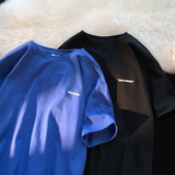 2026夏装小字母宽松圆领短袖T恤港风平铺图A025-T7379-P25控38，男装T恤，电商A025