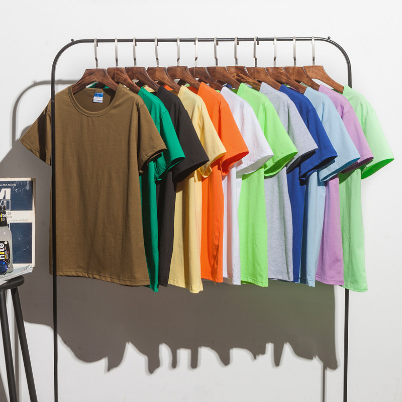 2026夏装大码纯色圆领短袖T恤日系打底衫200斤可穿A025-T33-P12，男装T恤，电商A025