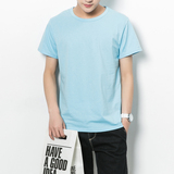 新款韩版纯色男士打底T桖男装短袖T恤纯A025-T33-P12，男装T恤，电商A025