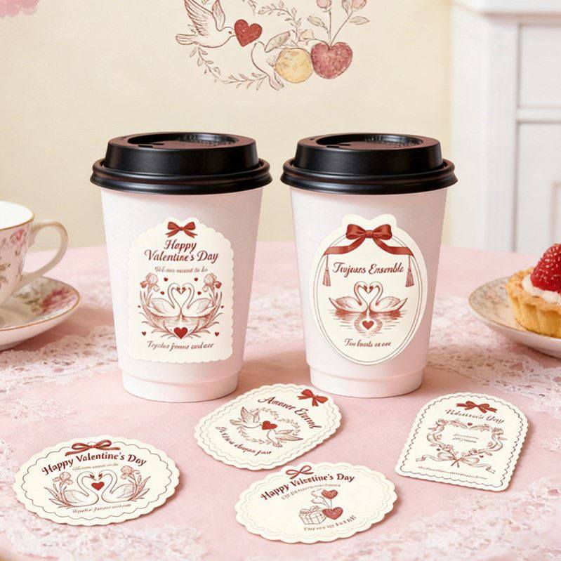 情人节花店贴纸定制214送女友礼物包装二维码标签设计烘焙蛋糕伴,文具电教/文化用品/商务用品,不干胶标签,淘宝优惠券,粉丝福利购,淘宝优惠卷