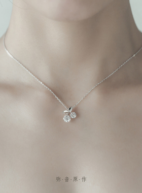 弥音原作纯银女车厘子锁骨链