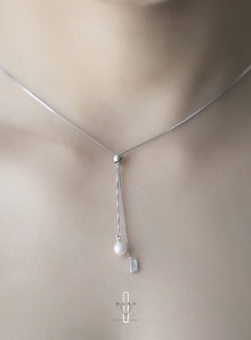 弥音原作 悠然长坠贝母流苏长项链2025年新款珍珠锁骨链小众圆珠