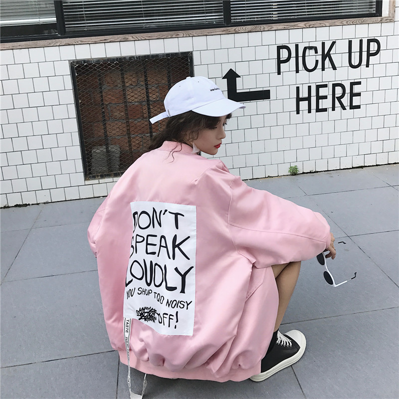 Harajuku style baseball uniform female spring and autumn Korean student bf2021 new loose and versatile long sleeve ribbon short jacket