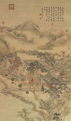 应钟协律图.清.周鲲.绘   复制画国画立轴商务礼品宣纸打印国画