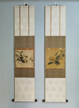 果熟来禽图枇杷山鸟图 经典新中式茶挂宣和裱宋画小品挂轴仿古画