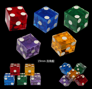 【睿腾】19MM亚克力透明大骰子赌场直角骰子高档色子筛子特价促销