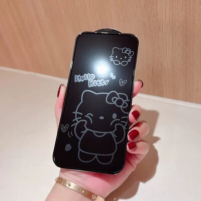 KT猫息影钢化膜苹果17ProMax钢化膜适合iphone苹果手机可爱卡通膜