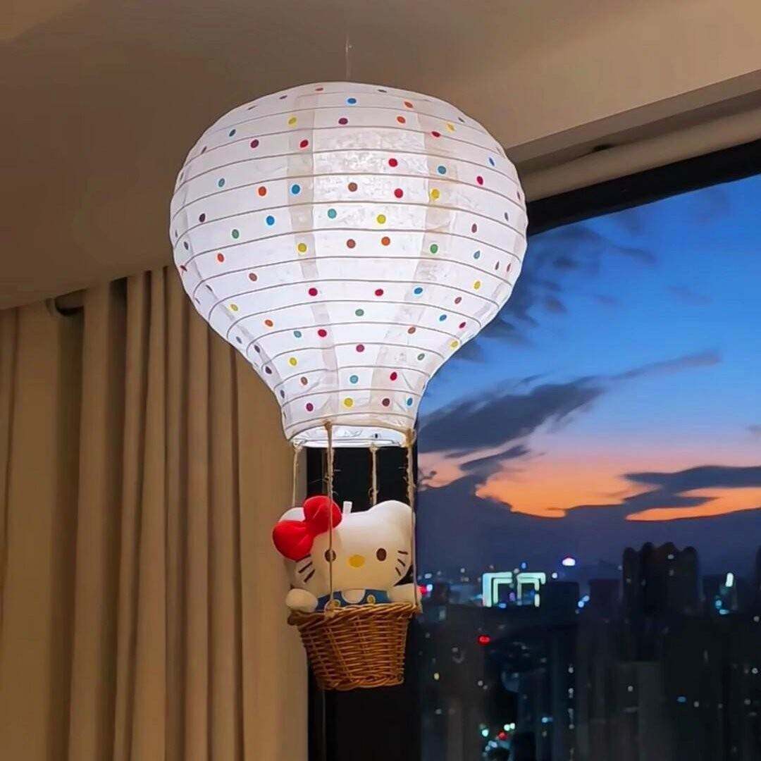 卧室氛围感布置小夜灯手工diy壁挂灯笼挂饰热气球吊饰空中挂摆件