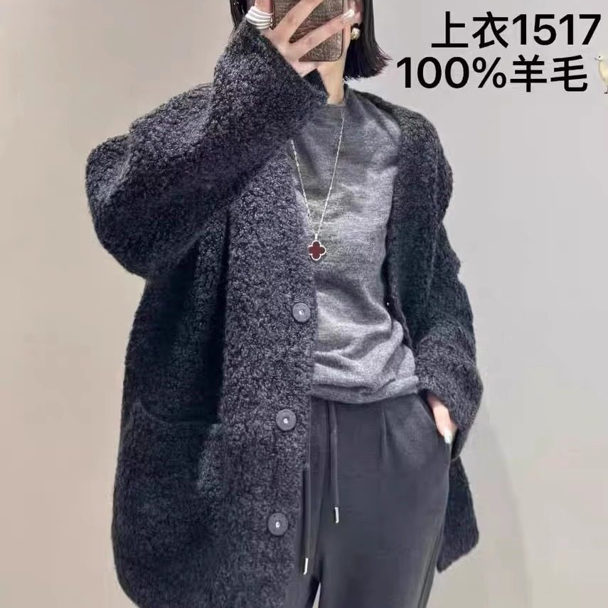 欧货宽松慵懒风圈圈绒开衫女20毛针织衫