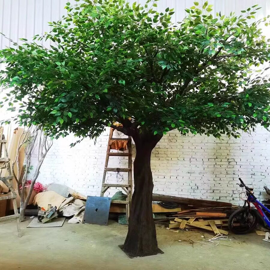 室内落地花艺仿真榕树绿榕舞台橱窗道具假树展会造景防真树定制