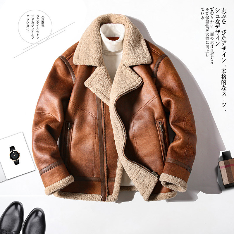 2025年冬季新款大码皮毛一体休闲夹克外套男D209A-PT587-P245,男装夹克,电商D209A