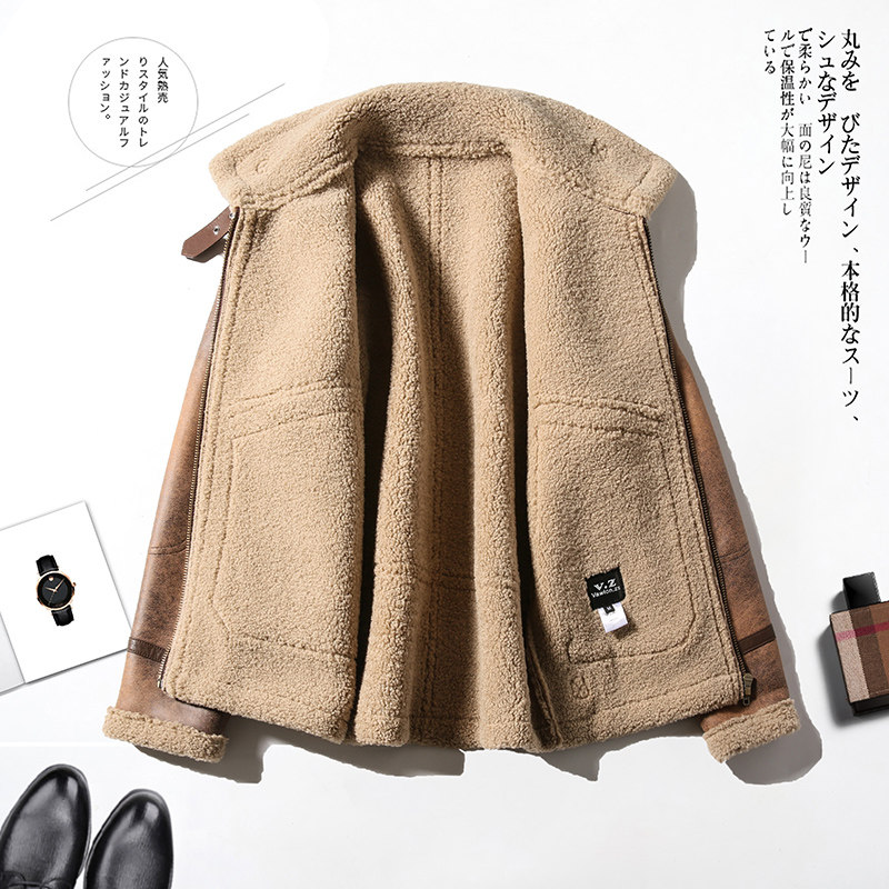 2025年冬季新款大码皮毛一体休闲夹克外套男D209A-PT8818-P245,男装夹克,电商D209A