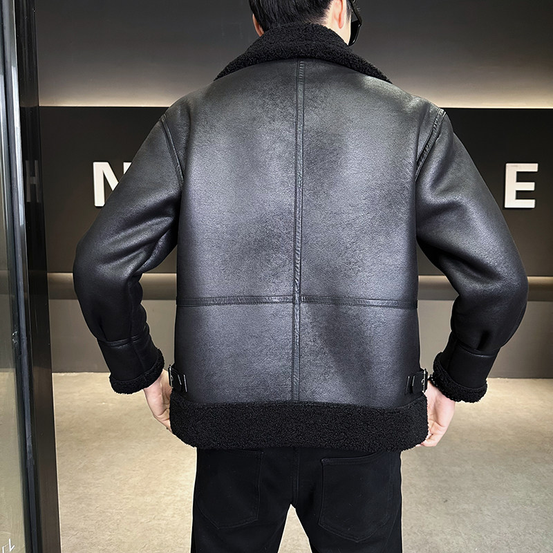 25年冬季新款皮毛一体加绒加厚夹克男外套D209A-PT228A-P255两色,男装夹克,电商D209A