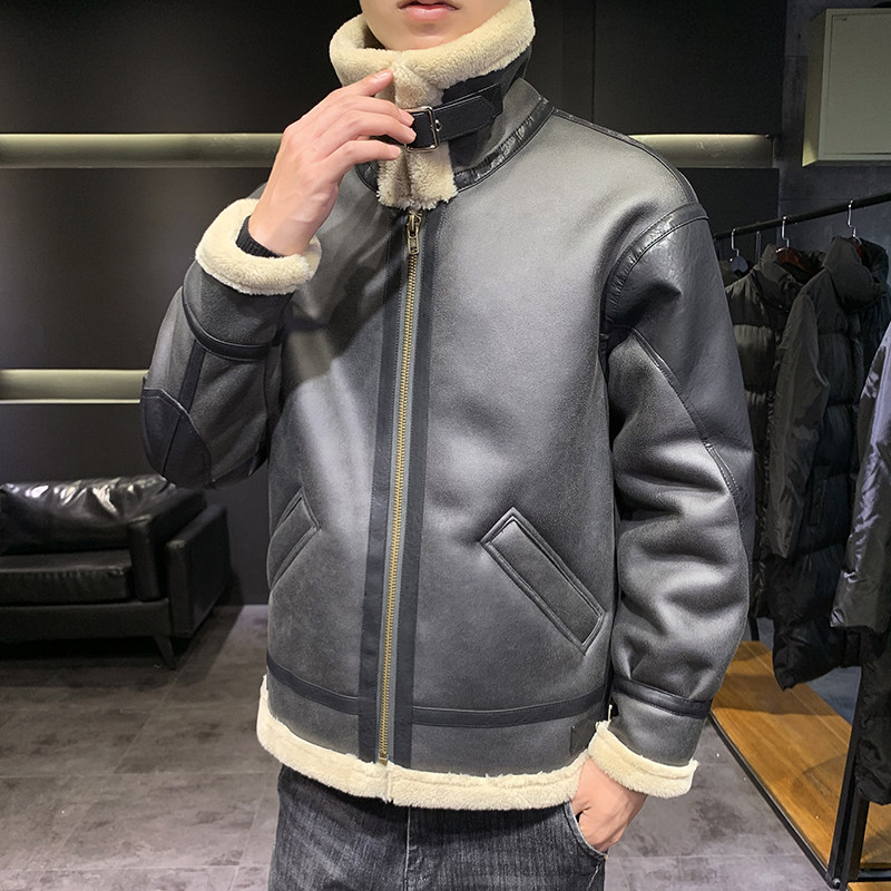 店主风2025冬季新款大码皮毛一体休闲夹克外套男D209A-PT789-P245,男装夹克,电商D209A