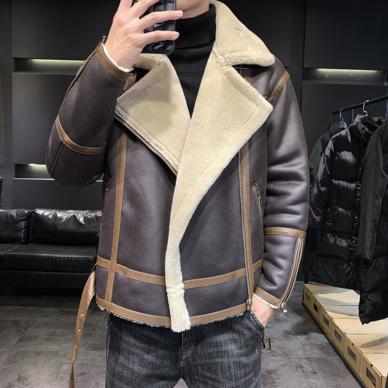 店主风2025冬季新款大码皮毛一体夹克外套男D209A-PT8808-P265,男装夹克,电商D209A