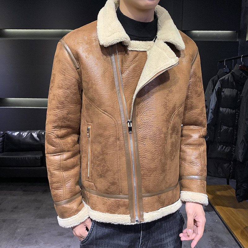 店主风2025冬季新款大码皮毛一体休闲夹克外套男D209A-PT581-P245,男装夹克,电商D209A