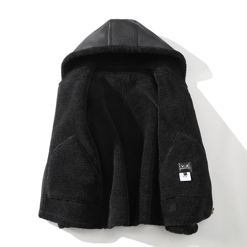 25年冬季新款皮毛一体加绒加厚夹克男外套D209A-PT5858-P265两色,男装夹克,电商D209A