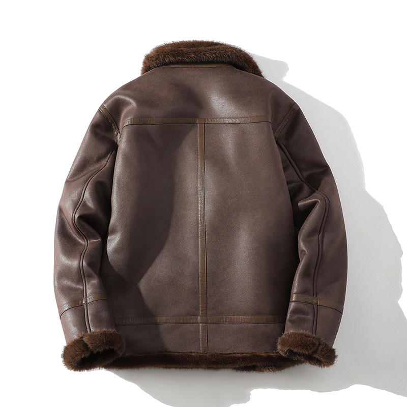 日系白底25年冬季新款皮毛一体加绒加厚夹克外套D209A-PT111-P330,男装夹克,电商D209A