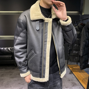 店主风2025冬季新款大码皮毛一体休闲夹克外套男D209A-PT789-P245图片