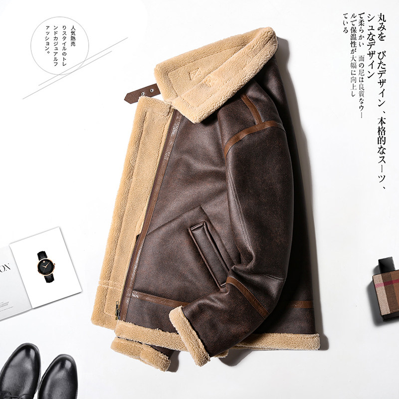 2025年冬季新款大码皮毛一体休闲夹克外套男D209A-PT918-P245,男装夹克,电商D209A
