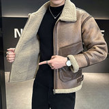 店主风2025冬季新款大码皮毛一体休闲夹克外套D209A-PT8818-P245，男装夹克，电商D209A