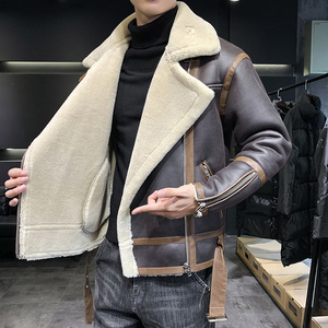 店主风2025冬季新款大码皮毛一体夹克外套男D209A-PT8808-P265图片