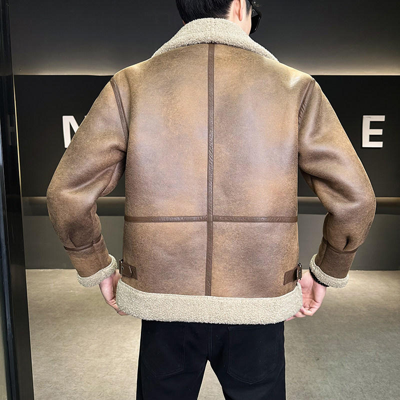 25年冬季新款皮毛一体加绒加厚夹克男外套D209A-PT228-P255两色,男装夹克,电商D209A